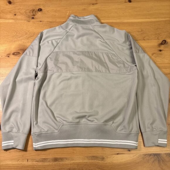 Vintage Y2K Nike Gray Full Zip Track Jacket Size Large L Striped Windbreaker - Picture 14 of 14